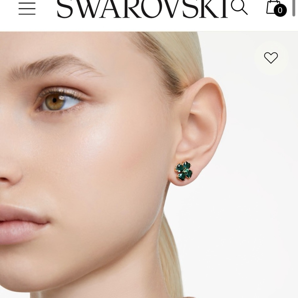Swarovski Green Crystal Stud Earrings